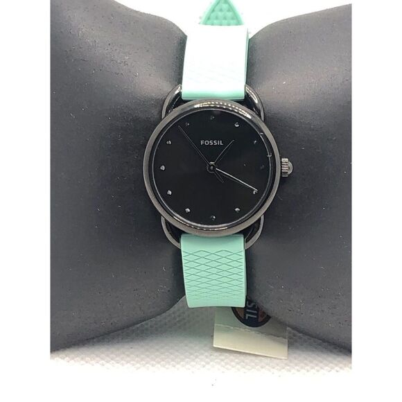 Fossil ES4489 Womens Silicone Analog Black Dial Quartz Genuine Wrist Watch KS327 - Picture 1 of 9